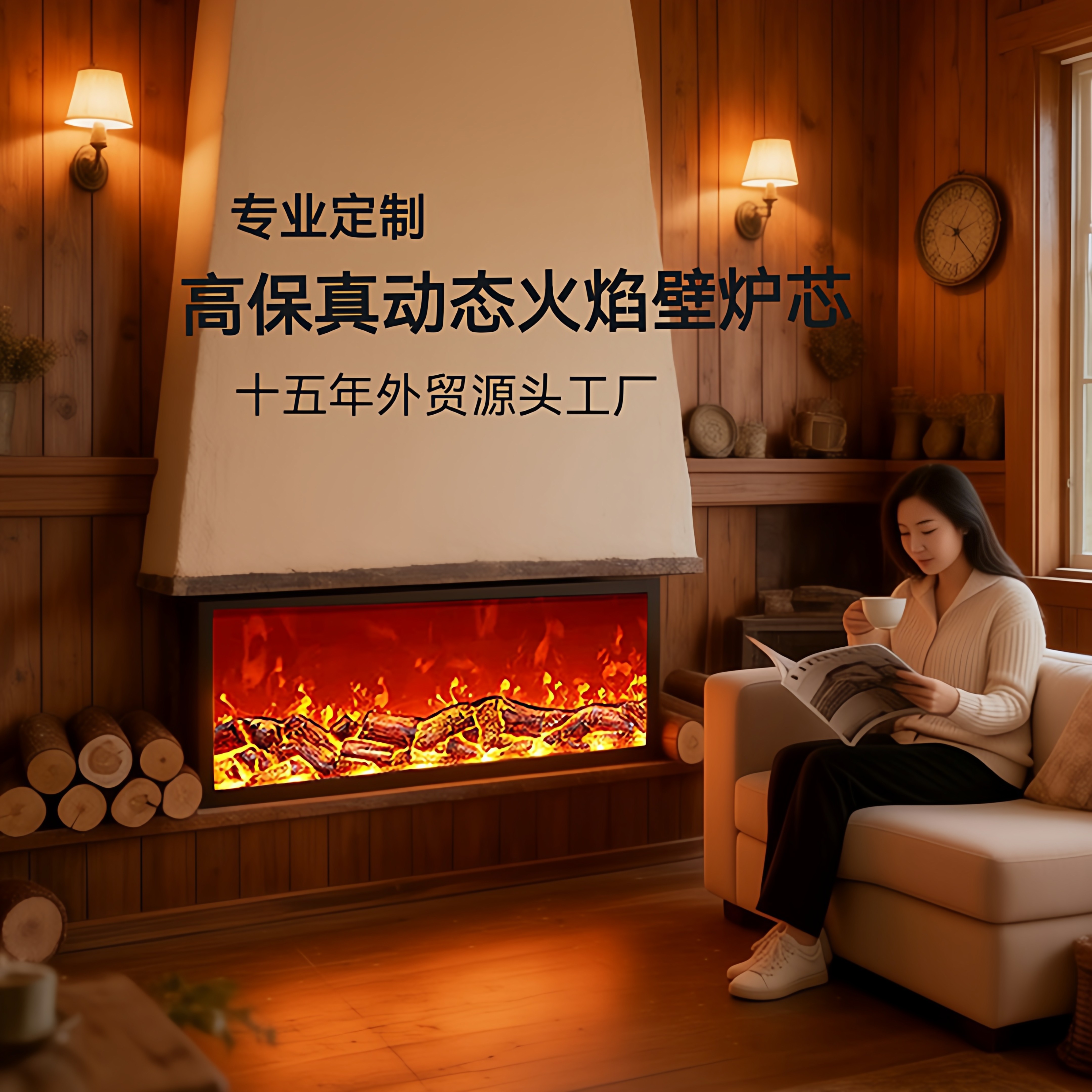 德国芯片仿真火焰电子壁炉取暖器