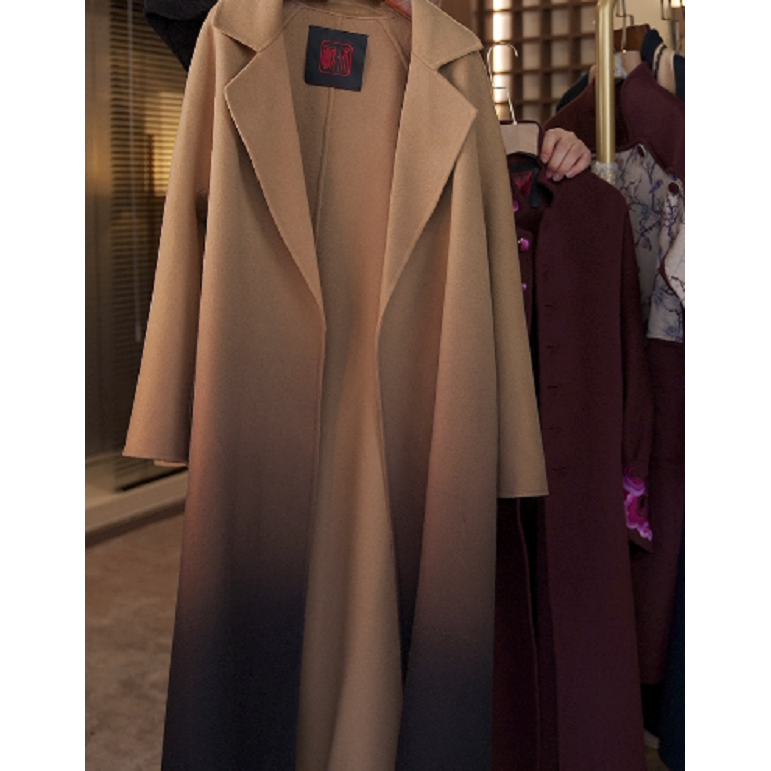 【PUHUA-朴婳】秋冬渐变色羊毛大衣031