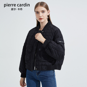 皮尔卡丹女装官方旗舰店冬季轻奢运动风短款棒球服白鸭绒羽绒服
