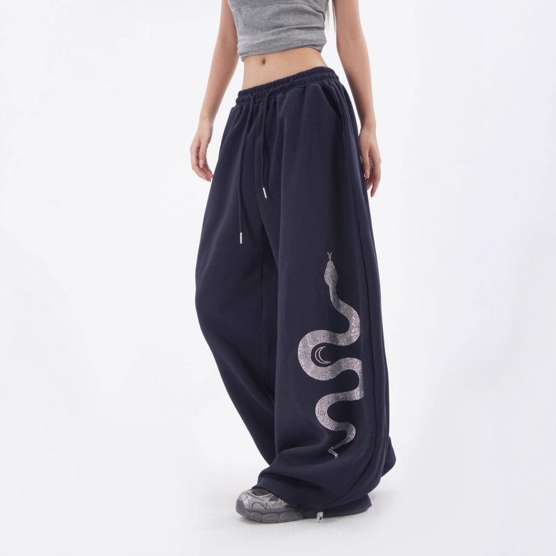 嘻哈女hi美式阔腿裤设计感弯刀