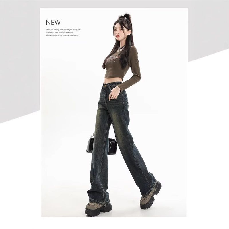 新款牛仔裤高街拖地潮春秋季2025