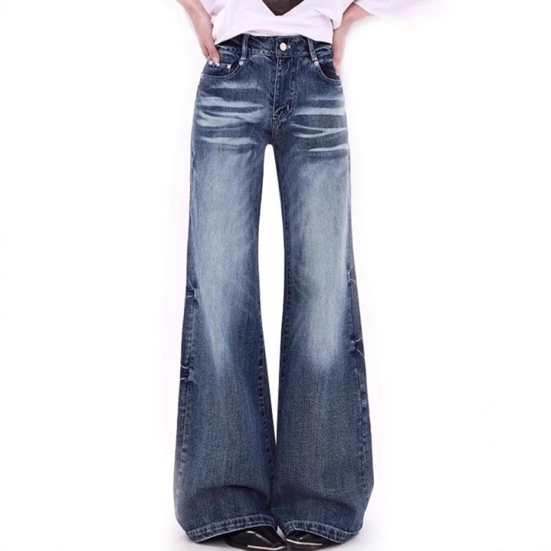 阔腿牛仔裤2025高腰春秋美式新款