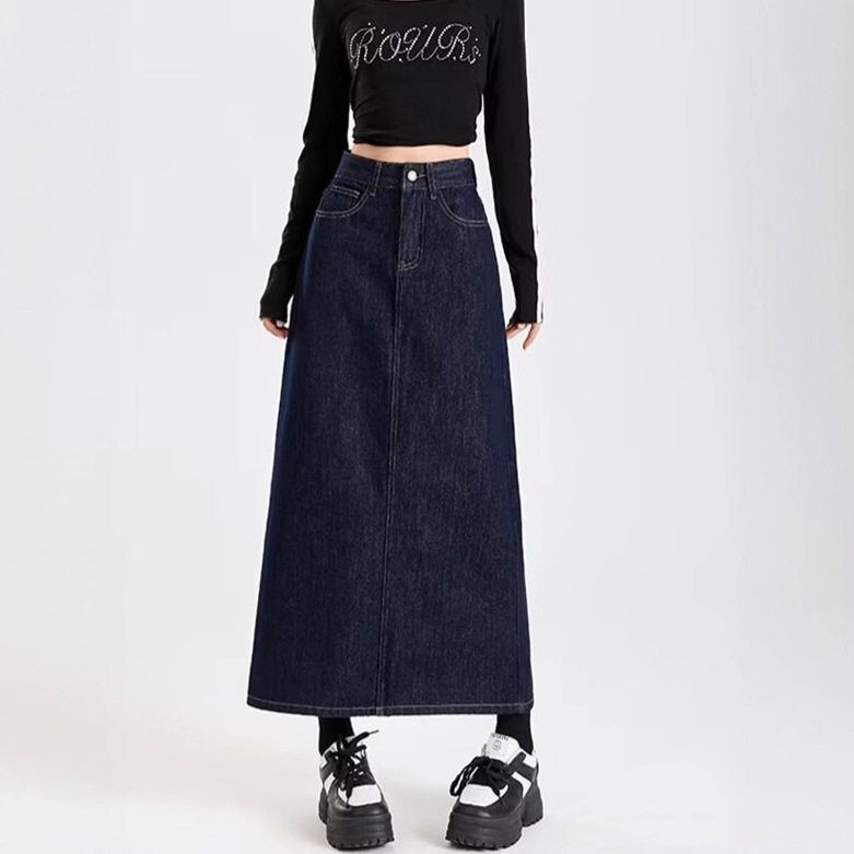 2025春夏中长款女半身裙牛仔高