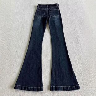 牛仔裤气质2025女中百搭裤显瘦外贸喇叭裤低腰港风蓝灰色加绒微喇