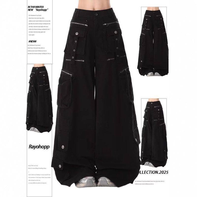 微叭高街休闲显高男女工装裤长裤美式潮牌vibe显瘦口袋复古多