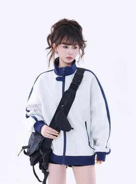 外套休闲服女卫衣2025女开衫感棒球松弛新款c卫衣hic美式秋季外套