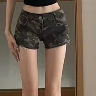 超短牛仔短裤迷彩色显瘦百搭子