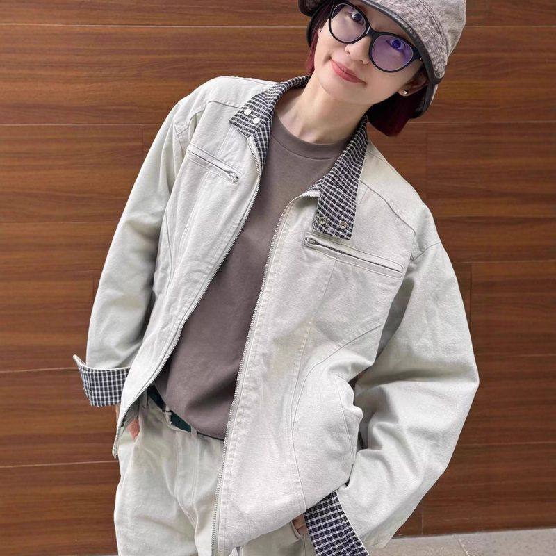 秋季哈灵顿服潮牌水洗工装夹克美式棒球anfitlec牛仔外套立领男女