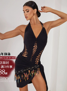 ZYM2437【Bohemian】围裹式半裙不规则拉丁舞服高级感女闪片裙