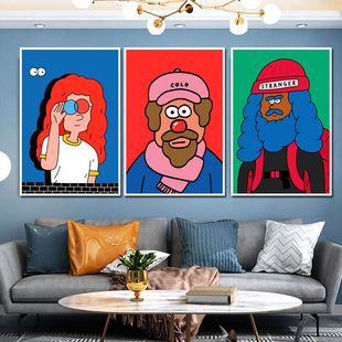 挂画 饰画奶茶店工作室客厅卧室ins风格 韩国插画Kim Hyeon小清新装