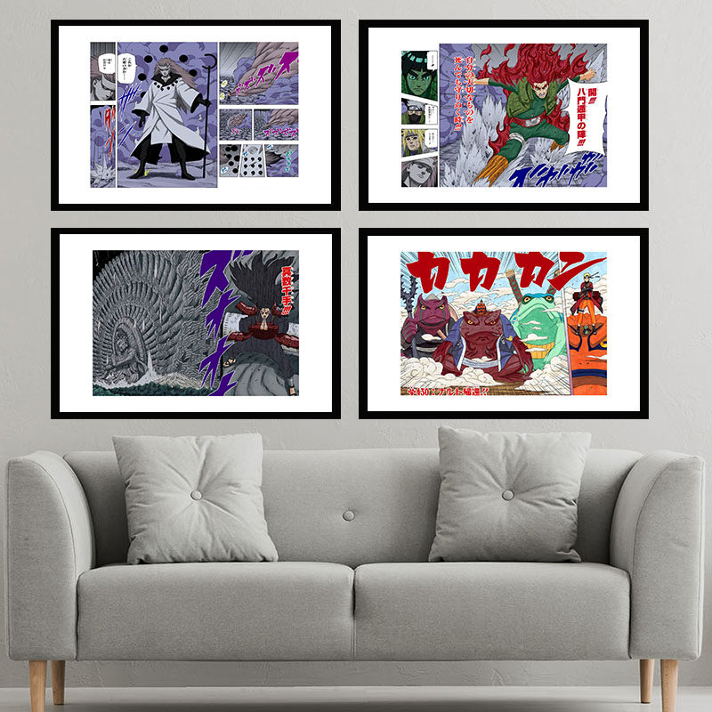 火影忍者日文彩漫画装饰画客厅卧室床头鸣人佐助卡卡西儿童房挂画