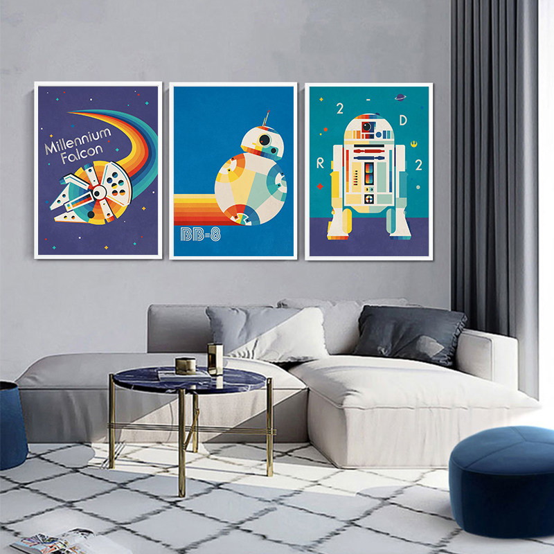 星球大战电影海报千年隼直播间儿童房挂装饰画客厅卧室样板间挂画