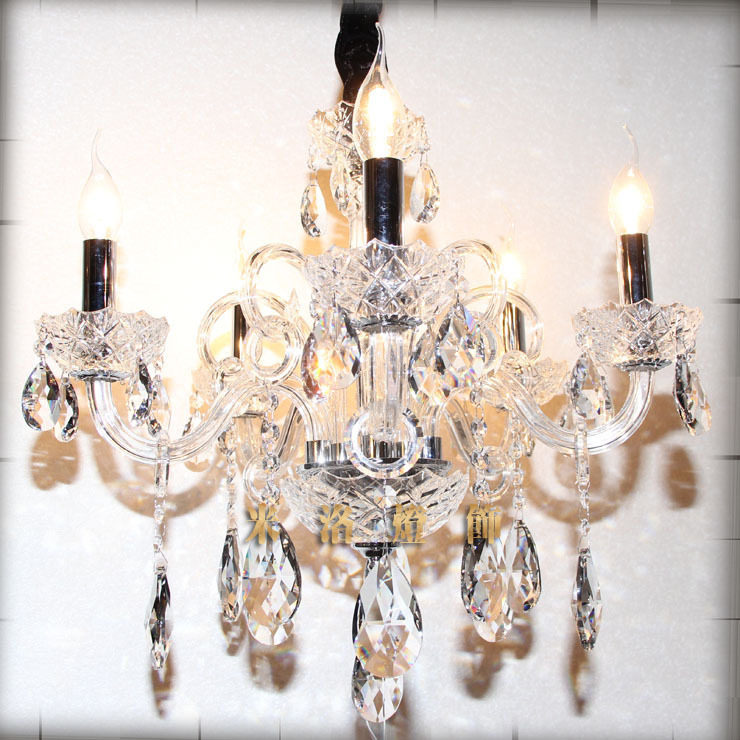 小吊灯 衣帽间玄关入户门厅过道3头5头欧式奢华蜡烛进口水晶吊灯
