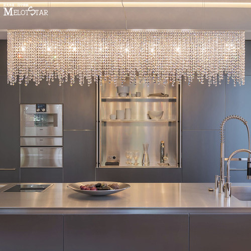 manooi意式轻奢岛台餐厅水晶吊灯