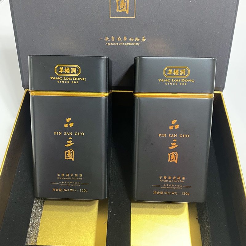 羊楼洞品三国120g青砖茶套装礼盒