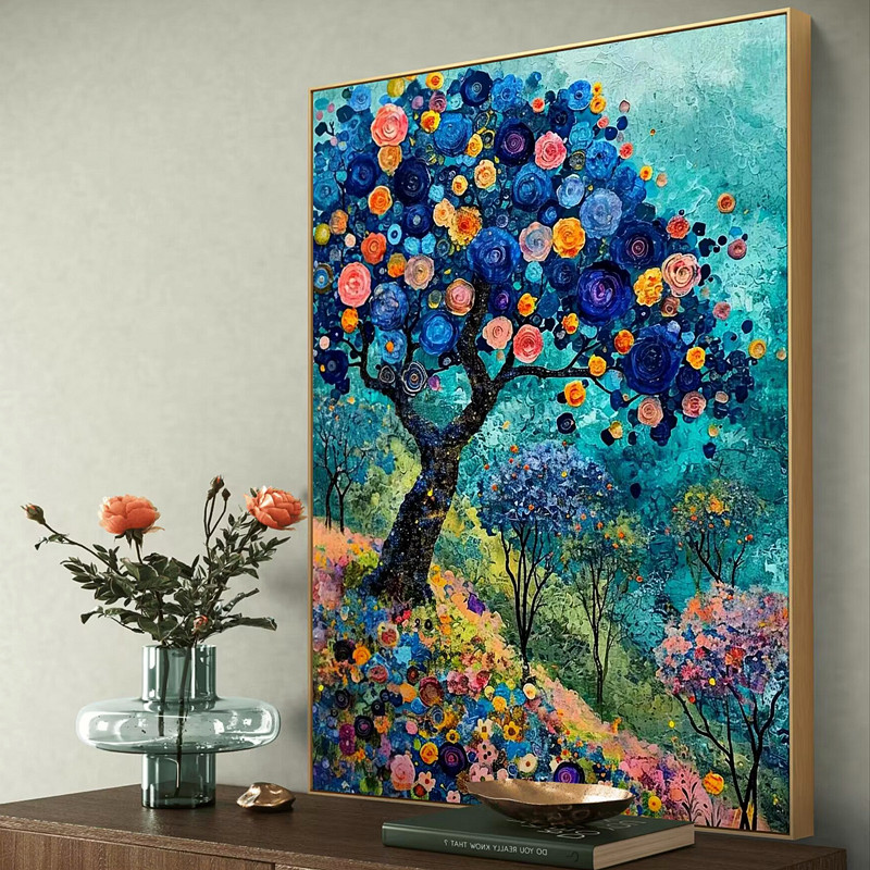 开花的树钻石画方钻印花十字绣