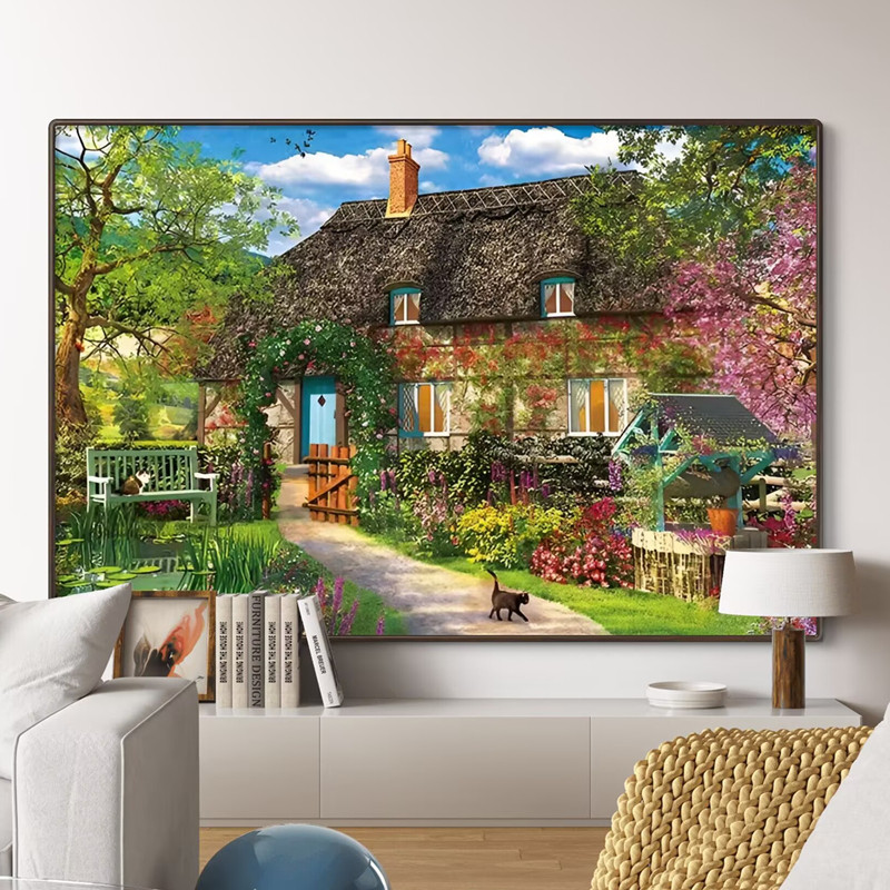 diy欧式乡村风景别墅小屋钻石画方钻圆钻手工贴钻画十字绣新款