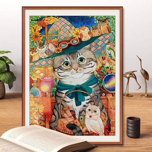 魔法师小猫钻石画十字绣套件