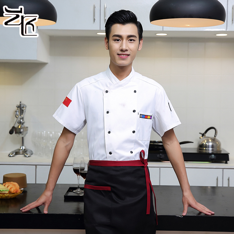 厨师工作服短袖餐厅饭店后厨工装制服男女餐饮厨衣酒店工作服夏装