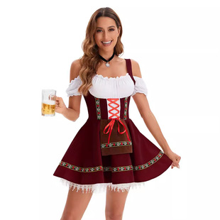 2025年新款 欧美德国慕尼黑啤酒节狂欢节cos角色扮演吊带连衣裙女