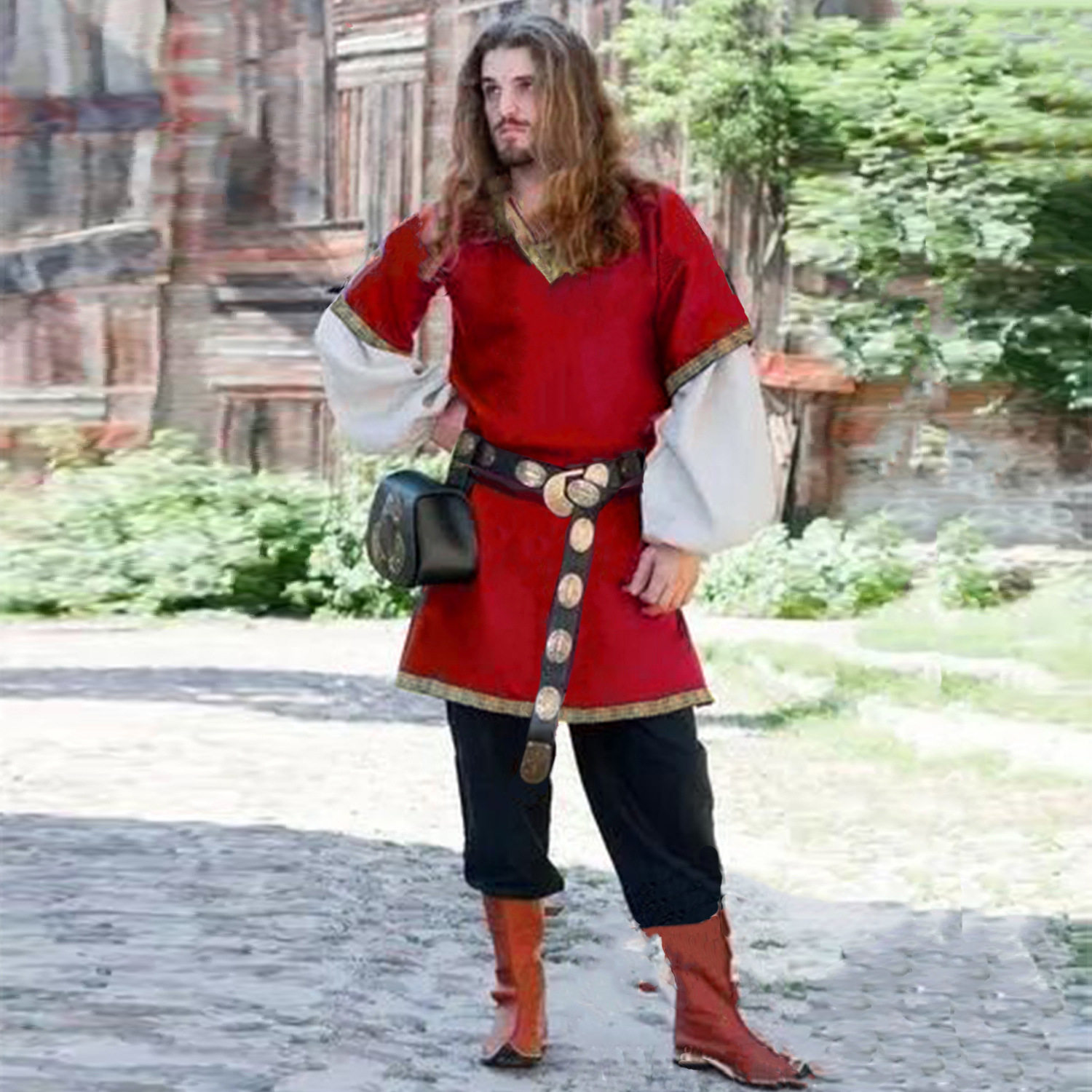 欧美男装中世纪复古短袖斗士cos服万圣节斗士cosplay角色扮演服装