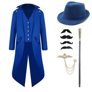 中长朋克燕尾服 欧美中世纪复古服装 外贸男盖茨比套装 wish新款