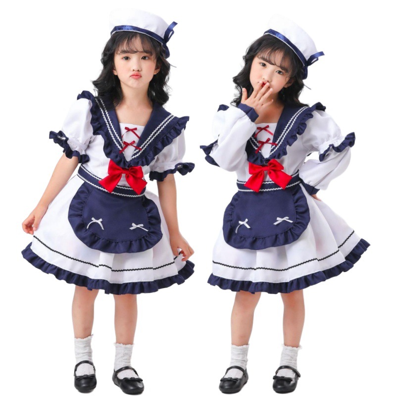 新款儿童女风洛丽塔JK女童制服动漫Cosplay水手裙舞台表演服