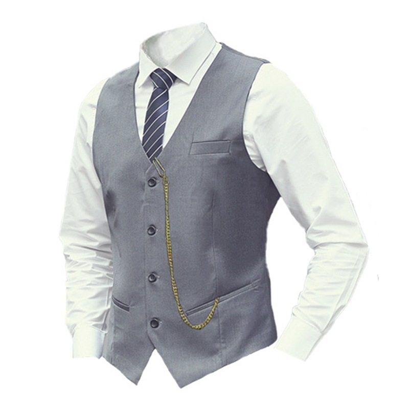 欧美出口速卖通男士马甲修身男士工作服衬衣马甲男伴郎职业装