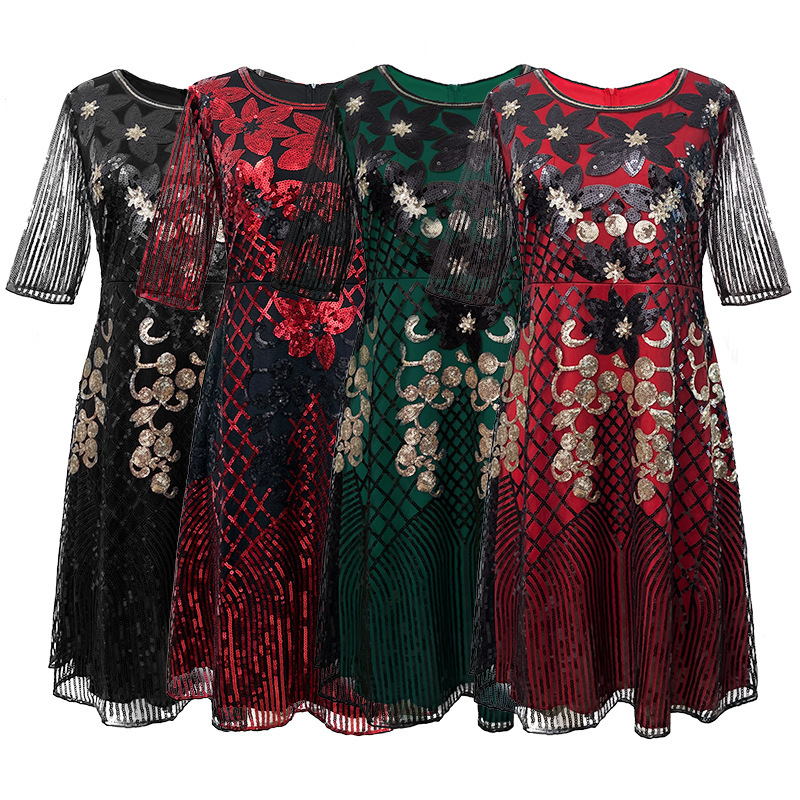 亚马逊复古1920S盖茨比连衣裙高档亮片礼服舞会节日派对演出服女