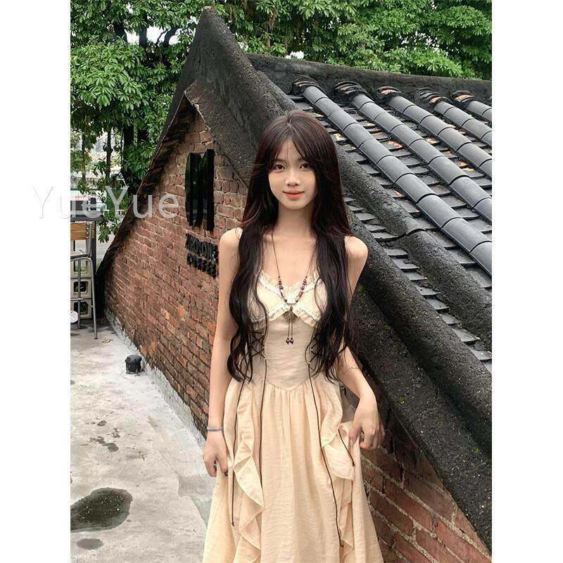 假波西米亚闲复古风吊带连衣裙女夏季新款72042599海边度休高级感