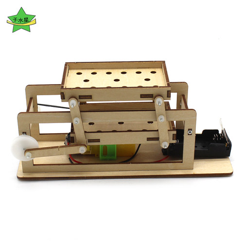 DIY筛子 幼儿园手工小制作小发明材料包木质拼装电动模型马达玩具