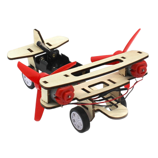 双引擎风能小飞机手工简易拼装滑行diy战斗机模型创意科技小发明