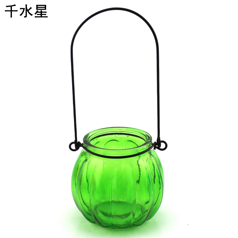 手提玻璃瓶 创意diy装饰南瓜花瓶 迷你模型小瓶灯 彩色浴缸制作