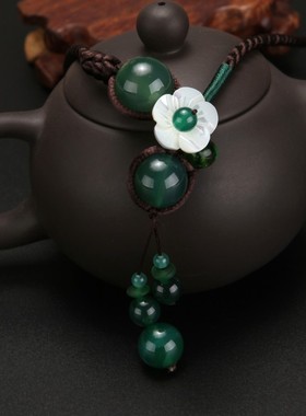 短款绿玛瑙复古百搭民族风项链