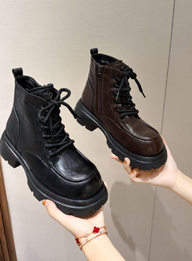 宽胖脚肥大码女鞋41-43棉靴2025冬季新款加绒厚底轻便短靴6712-1