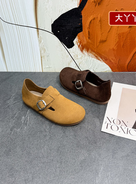 宽胖脚肥大码女鞋41-43码2025秋季新款优选真皮软底勃肯鞋25-517