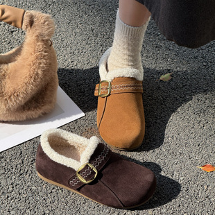 43毛毛鞋 2025冬季 新款 宽胖脚肥大码 808 软底平跟勃肯鞋 女鞋