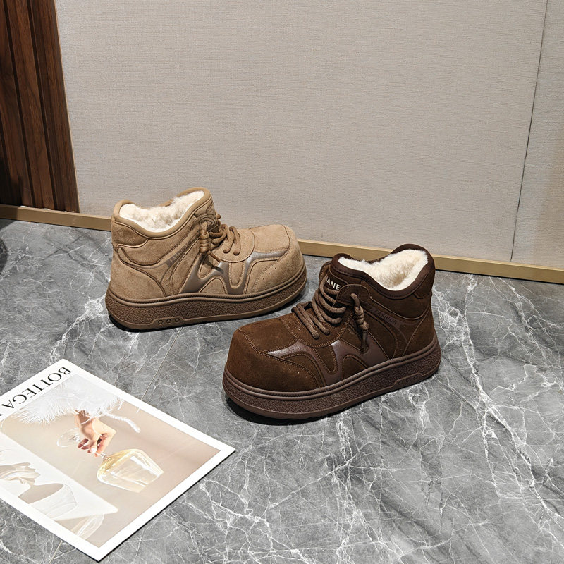 宽胖脚肥大码女鞋41-43大棉靴2025冬季新款真皮丑萌雪地靴6819-1,女鞋,时尚雪地靴,淘宝优惠券,粉丝福利购,淘宝优惠卷