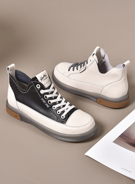 大丫丫大码女鞋41-43宽胖脚肥牛皮平底皮高帮一脚蹬休闲鞋806-86