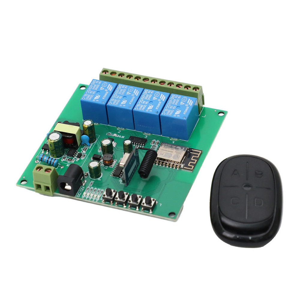 4路esp8266智能远程WiFi开关10A继电器连接mqtt遥控220二次开发板