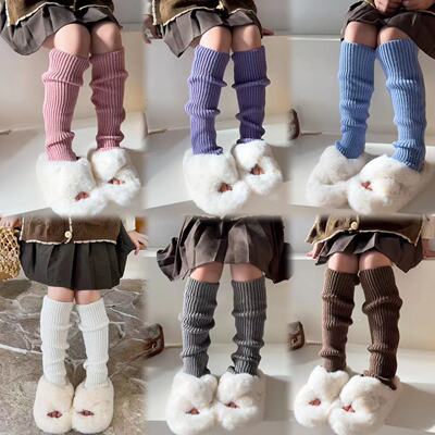 女童袜套春秋踩脚堆堆袜针织袜子彩色腿套护腿洛丽塔可爱舞台表演