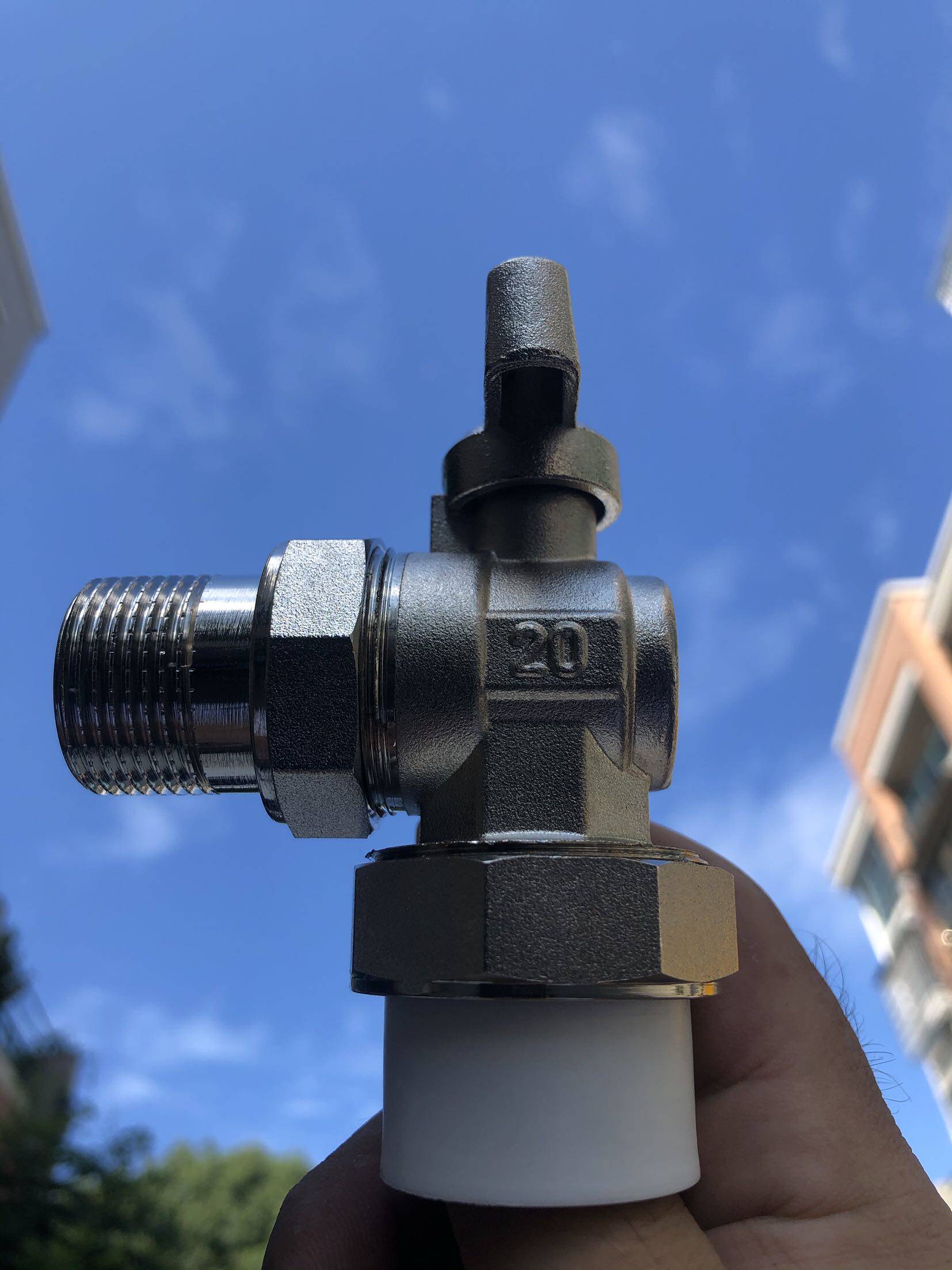 暖气活接角式ppr25接6分外螺纹活接球阀铜球角阀分水器截门暖气片