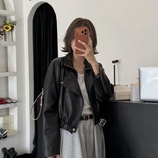 海宁2026爆款 进口机车服外套 皮衣外套女高级感小个子真皮牛皮短款