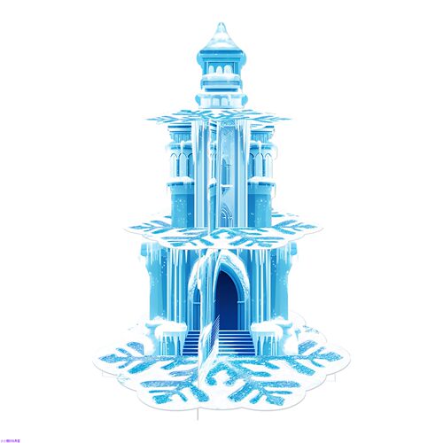 冰雪奇缘城堡蛋糕架甜品台布置冰雪城堡雪花主题生日派对布置装饰