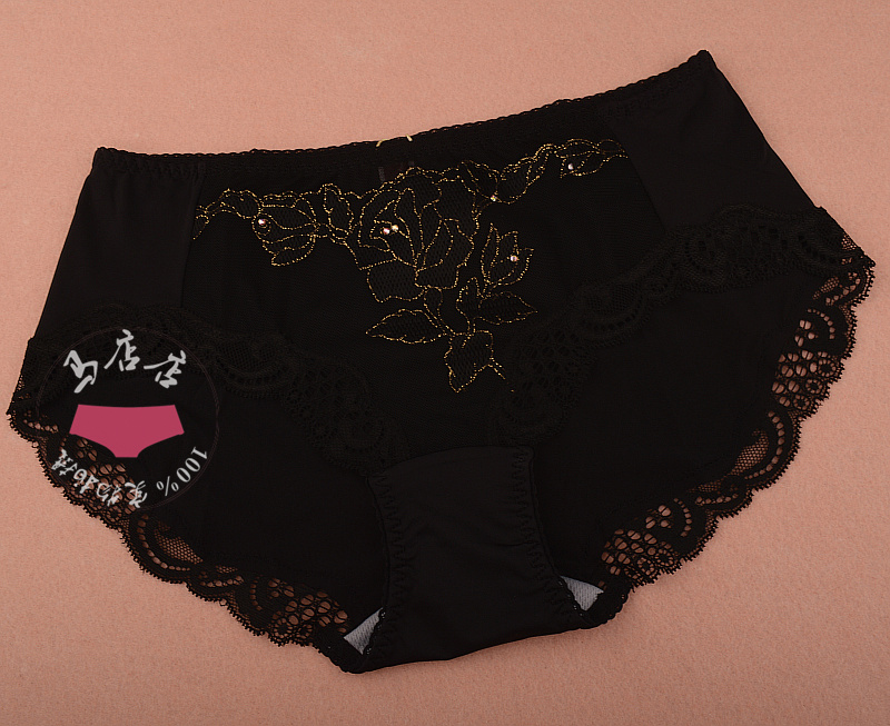 美思性感蕾丝边中低腰文胸平角裤