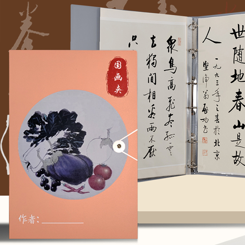 云硕字画国画卡纸活页夹收纳册盒