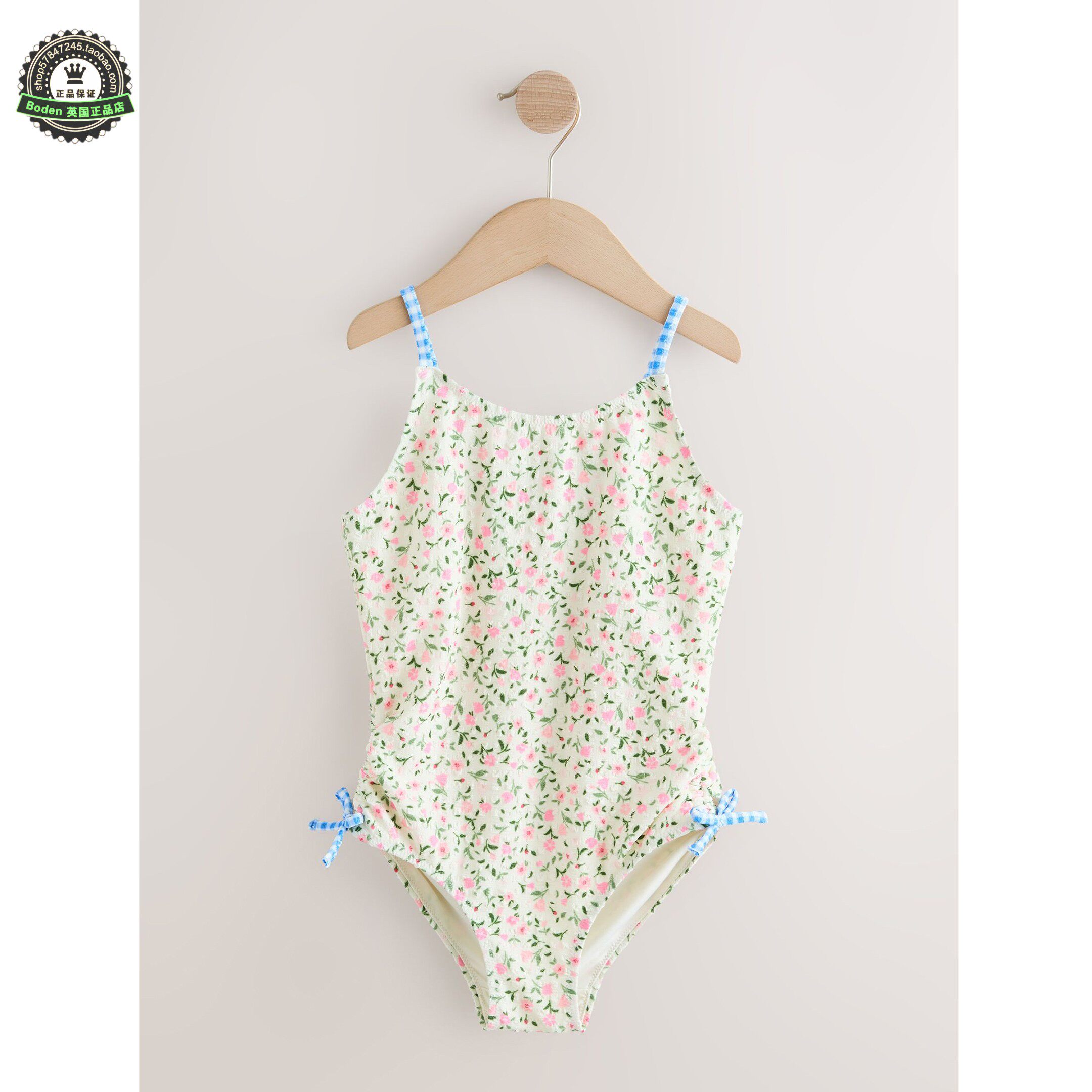 代购NEXT儿童连体泳衣 26春夏季女童白色花卉褶皱吊带泳装 3-16岁