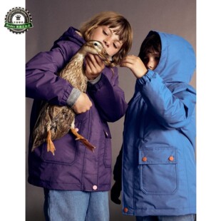 代购MiniBoden儿童4合1棉服 25冬装大女童紫色保暖加厚外套棉大衣