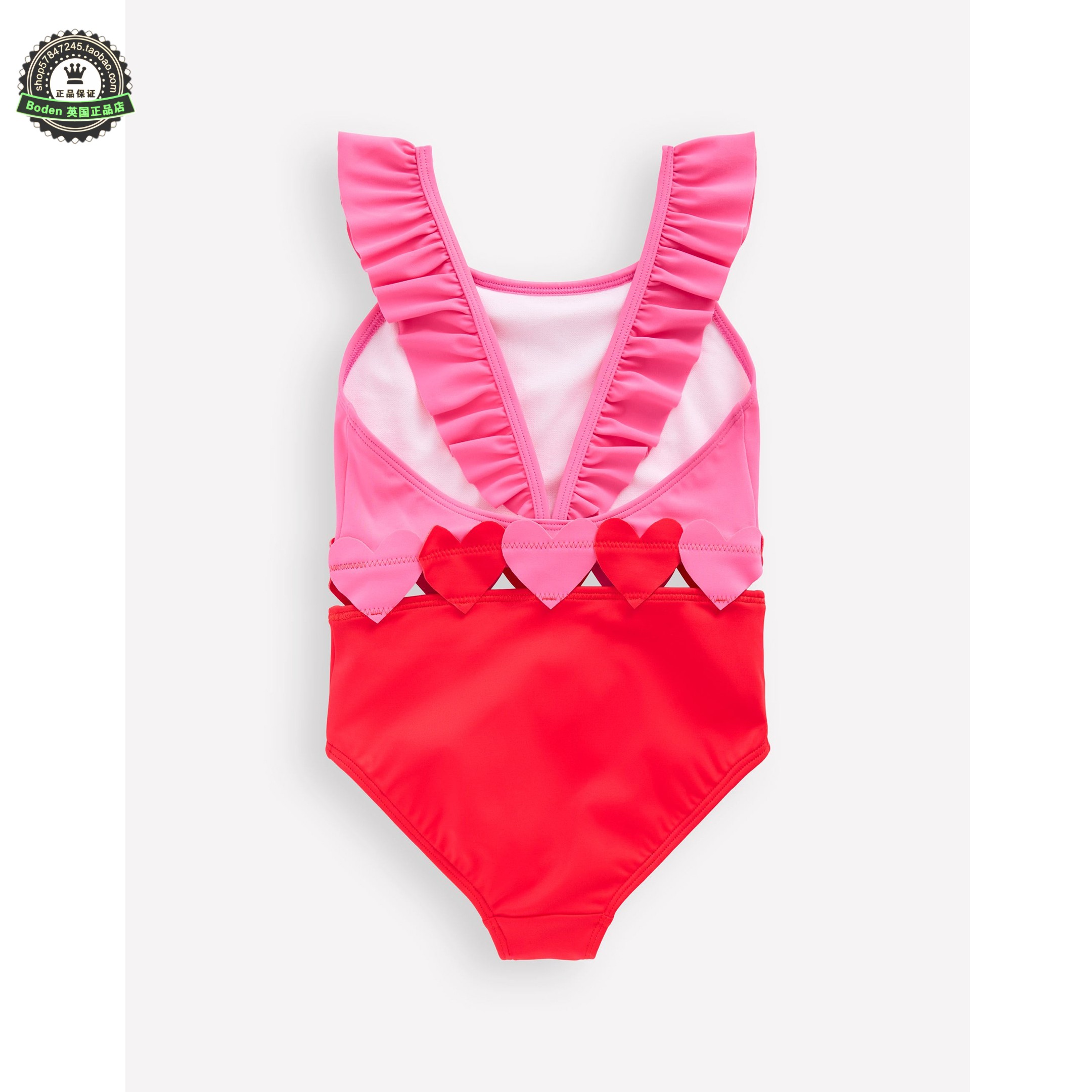 代购 MiniBoden儿童连体泳衣 26春夏女童红色防晒吊带泳装 2-12岁