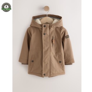 代购 NEXT儿童派克大衣 26春季男童棕色仿羊羔绒衬厚外套 3月-7岁